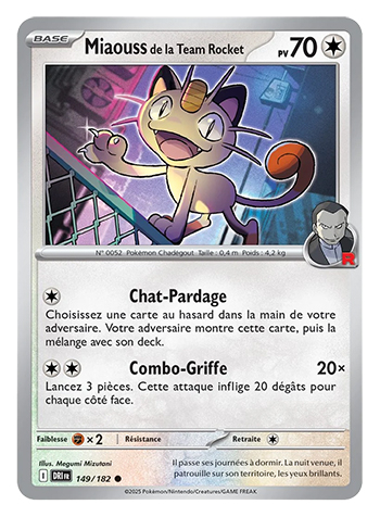Carte Miaouss Team Rocket de l'extension Rivalités Destinées